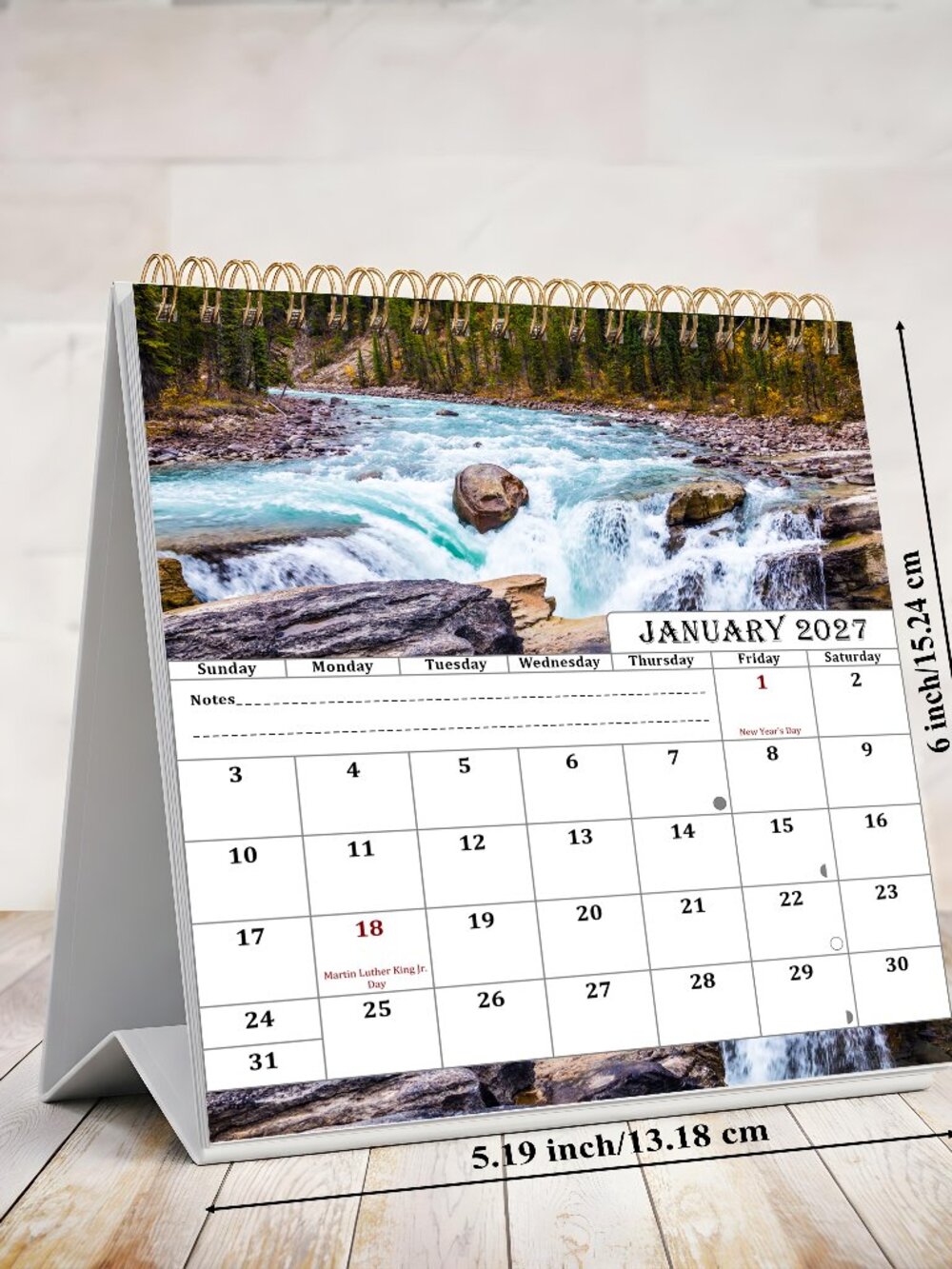 2027-12 Months Desk Calendar Desktop Planner with To-Do List (Outdoor)
